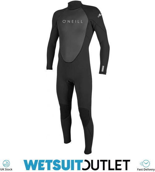 2023 O'Neill Mens Reactor II 3/2mm Back Zip Wetsuit 5040 - Black - Wetsuits  - 3mm